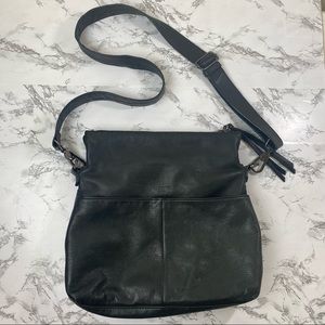 Margot Mickey Double Zip Versatile Hobo Leather Crossbody Bag